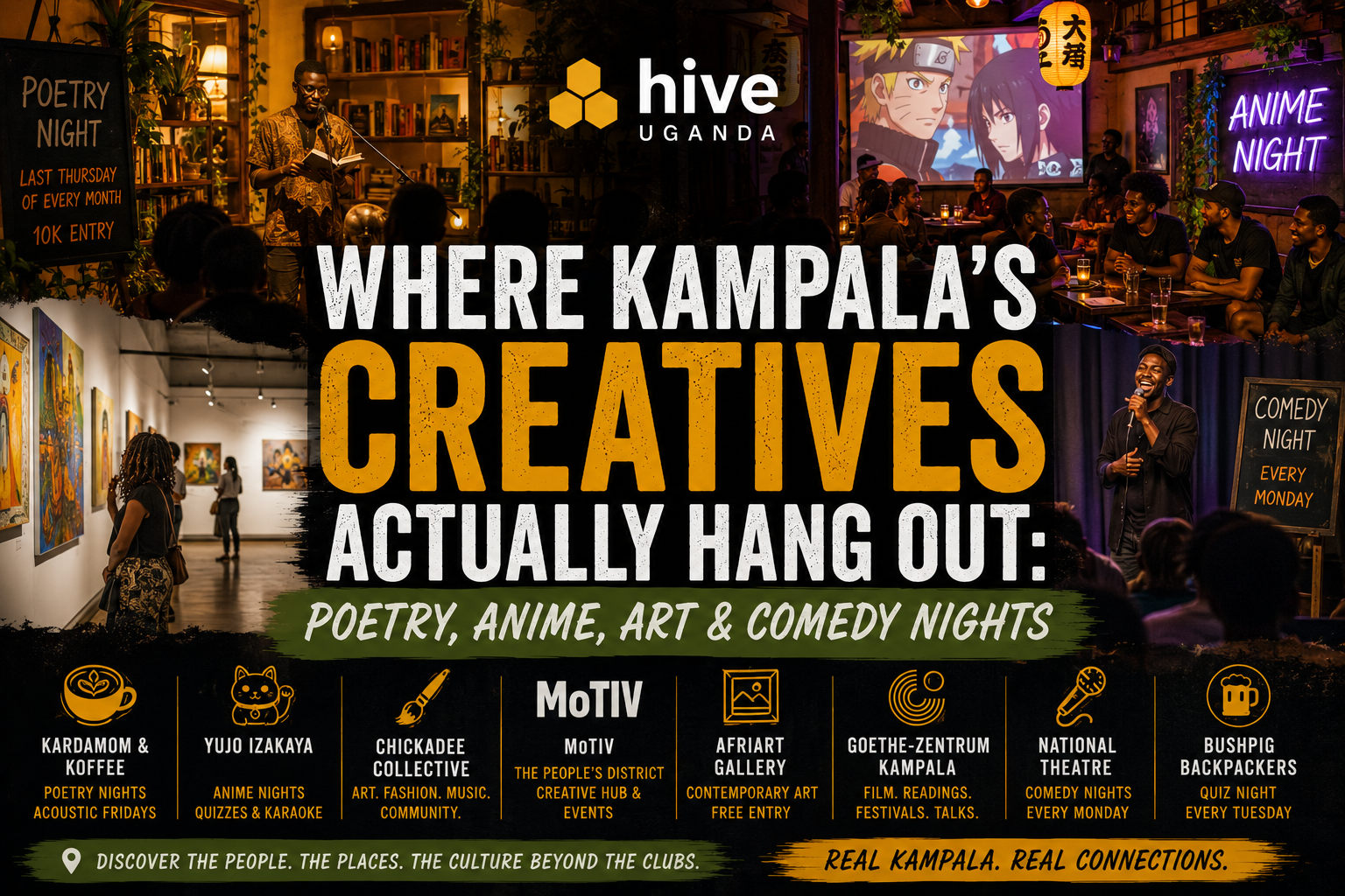Where Kampala's Creatives Actually Hang Out: Poetry, Anime, Art & Comedy Nights